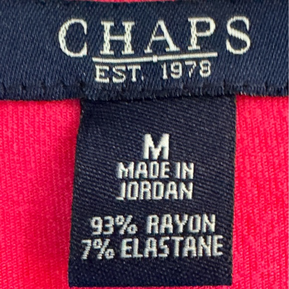 Chaps Flutter Sleeve V Neck Dark Pink Top Size Medium EUC Barbiecore Summer - Picture 4 of 4